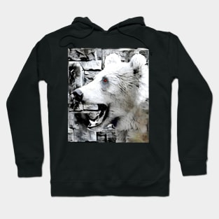 Bear Black and White Spray Paint Wall Hoodie